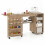 Folding Sewing Table with Storage Shelves, Brown MDF 8