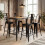 Set of 4 Black Metal Bar Stools with Backrests 7