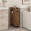 Narrow Brown Bathroom Cabinet with Drawer and Tissue Box 3