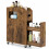 Narrow Brown Bathroom Cabinet with Drawer and Tissue Box 4