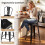 Set of 4 Black Metal Bar Stools with Backrests 5