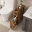 Narrow Brown Bathroom Cabinet with Drawer and Tissue Box 6