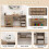 Folding Sewing Table with Storage Shelves, Brown MDF 6