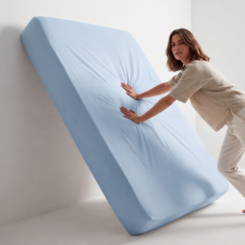 Imperial Rooms (Sky Blue, Super King (180 x 200 cm)) Fitted Sheet Bed Sheets Extra Deep 25CM Single Double King Sizes