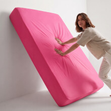 (Pink , King (152 x 200 cm)) Fitted Sheet Bed Sheets Extra Deep 25CM Single Double King Sizes