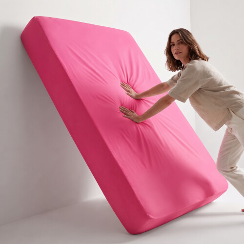 Imperial Rooms (Pink , King (152 x 200 cm)) Fitted Sheet Bed Sheets Extra Deep 25CM Single Double King Sizes