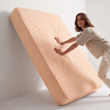 (Peach, King (152 x 200 cm)) Fitted Sheet Bed Sheets Extra Deep 25CM Single Double King Sizes