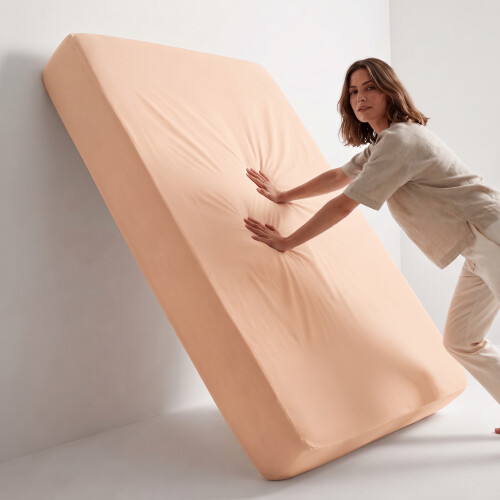 Imperial Rooms (Peach, King (152 x 200 cm)) Fitted Sheet Bed Sheets Extra Deep 25CM Single Double King Sizes