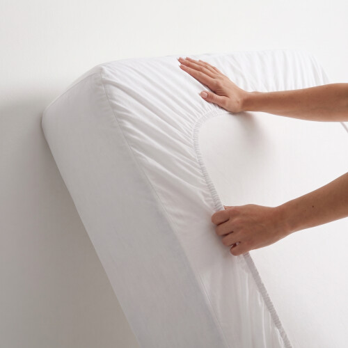 Imperial Rooms (White , Super King (180 x 200 cm)) Fitted Sheet Bed Sheets Extra Deep 25CM Single Double King Sizes 1