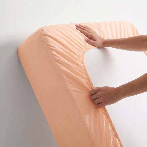 Imperial Rooms (Peach, King (152 x 200 cm)) Fitted Sheet Bed Sheets Extra Deep 25CM Single Double King Sizes 1
