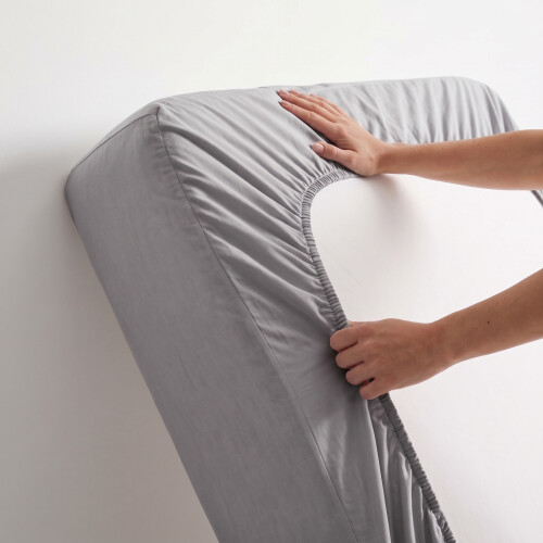 Imperial Rooms (Silver, Single (90 x 191 cm)) Fitted Sheet Bed Sheets Extra Deep 25CM Single Double King Sizes 1