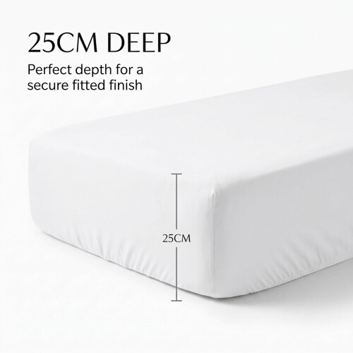 Imperial Rooms (White , Super King (180 x 200 cm)) Fitted Sheet Bed Sheets Extra Deep 25CM Single Double King Sizes 2
