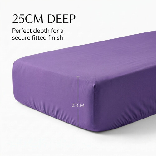 Imperial Rooms (Violet, King (152 x 200 cm)) Fitted Sheet Bed Sheets Extra Deep 25CM Single Double King Sizes 1