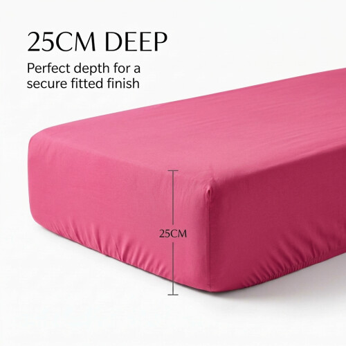 Imperial Rooms (Pink , King (152 x 200 cm)) Fitted Sheet Bed Sheets Extra Deep 25CM Single Double King Sizes 2