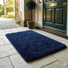 (1ft 6in x 2ft 6in (50x80cm), Navy) Fluffy Shaggy Rugs with Thick Soft Pile for Living Rooms Bedrooms Hallways