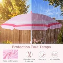 Children's Picnic Table Set with Adjustable Parasol, Red