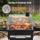 Charcoal Grill with Thermometer, Side Tables & Wheels 4