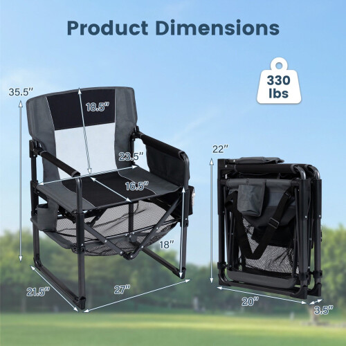 Heavy Duty Camping Chair with Cup Holder and Side Pocket 1