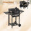 Charcoal Grill with Thermometer, Side Tables & Wheels 3