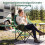 Oversized Green Camping Chair, Foldable with Cushion & Cup Holder 1