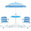 Children's Picnic Table Set with Adjustable Parasol, Blue 6