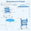 Children's Picnic Table Set with Adjustable Parasol, Blue 5