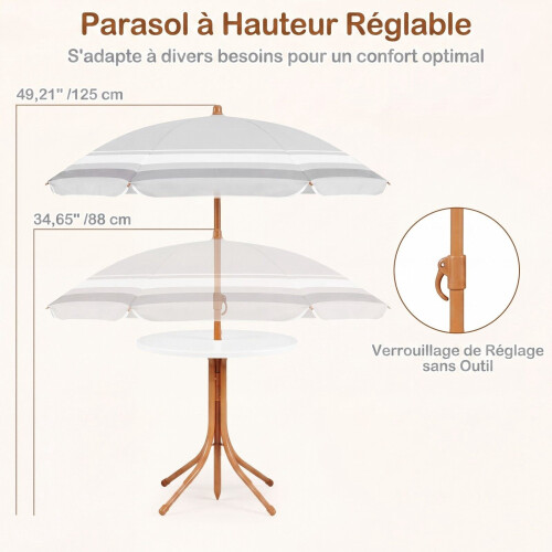 Children's Picnic Table Set with Adjustable Parasol 2