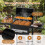 Charcoal Grill with Thermometer, Side Tables & Wheels 7
