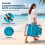 Folding Beach Chair Set, Adjustable Recline, Turquoise 2