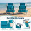 Folding Beach Chair Set, Adjustable Recline, Turquoise 5