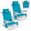 Folding Beach Chair Set, Adjustable Recline, Turquoise 3