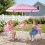 Children's Picnic Table Set with Adjustable Parasol, Red 2