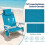 Folding Beach Chair Set, Adjustable Recline, Turquoise 6