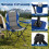 Folding Camping Chairs with Cup Holders, 2-Pack - Navy 8