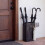 Black Metal Umbrella Holder Rack with Drip Tray 2