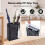 Black Metal Umbrella Holder Rack with Drip Tray 8