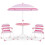 Children's Picnic Table Set with Adjustable Parasol, Red 4
