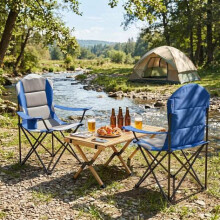 Portable Folding Camping Chair with Cup Holder, Blue