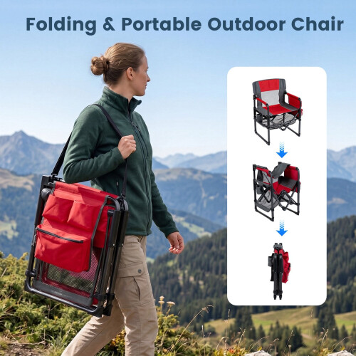 Heavy Duty Camping Chair with Cup Holder and Side Pocket 1