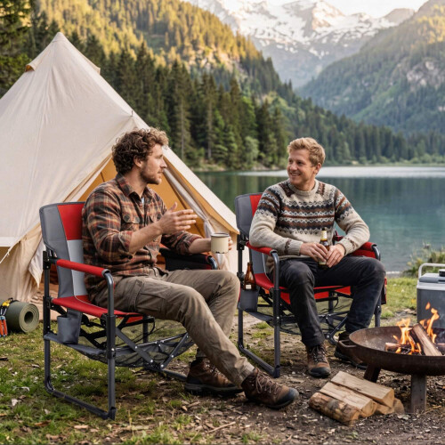 Heavy Duty Camping Chair with Cup Holder and Side Pocket 2