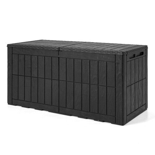 Waterproof Lockable 120 Gal Outdoor Deck Box - Black