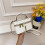 (White) Glossy diamond pattern mini box bag 1