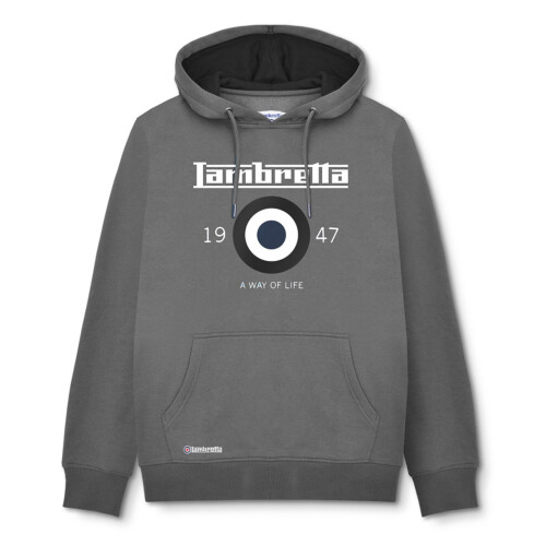 Lambretta (S, Iron Grey) Lambretta Mens Target Pullover Hooded Sweatshirt Hoodie