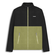 (XL, Black/Khaki) Lambretta Mens Contrast Panel Full Zip Polar Fleece Warm Winter Jumper Jacket