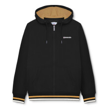 (XL, Black/Tobacco/Jet Stream) Lambretta Mens Full Zip Twin Tipped Hooded Sweatshirt Hoody Hoodie Jacket