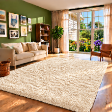 (4ft 7in x 6ft 7in (140x200cm), Grey) Fluffy Shaggy Rugs with Thick Soft Pile for Living Rooms Bedrooms Hallways