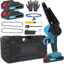 Scie électrique sans balais 8 pouces, scie d'élagage à une main, bleue, compatible batterie Makita 21V