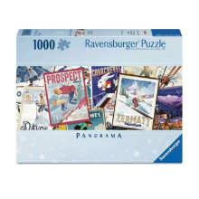 Puzzle - RAVENSBURGER - Vintage Ski-Poster - 1000 Teile - 98 x 37 cm - Thema Film/Werbung