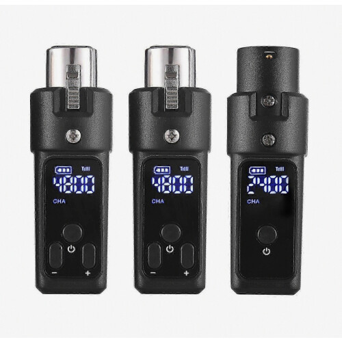 2.4G Wireless XLR Mic System, 3.7V 250mAH, Black, 7.2x2.5cm