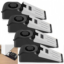 Set of 4 Door Stop Alarm 120 dB Portable Wedge Alarm with Non-Slip Rubber Anti-Theft Safety for Home Security